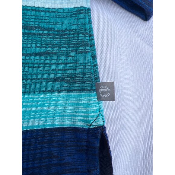 Talbot 1/4 Zip Pullover Blue Petite Stripes T by Talbots Soft Small - Picture 3 of 4